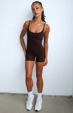 Track Playsuit Dark Chocolate