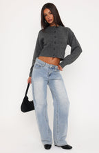 Willow Knit Cardigan Charcoal