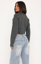 Willow Knit Cardigan Charcoal