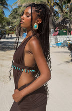 Jungle Glow Maxi Dress Chocolate