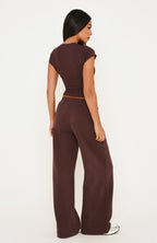 Wishing For It Wide Leg Sweatpants Chocolate