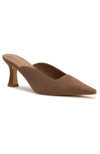 Zubin Mules Mocha Faux Suede