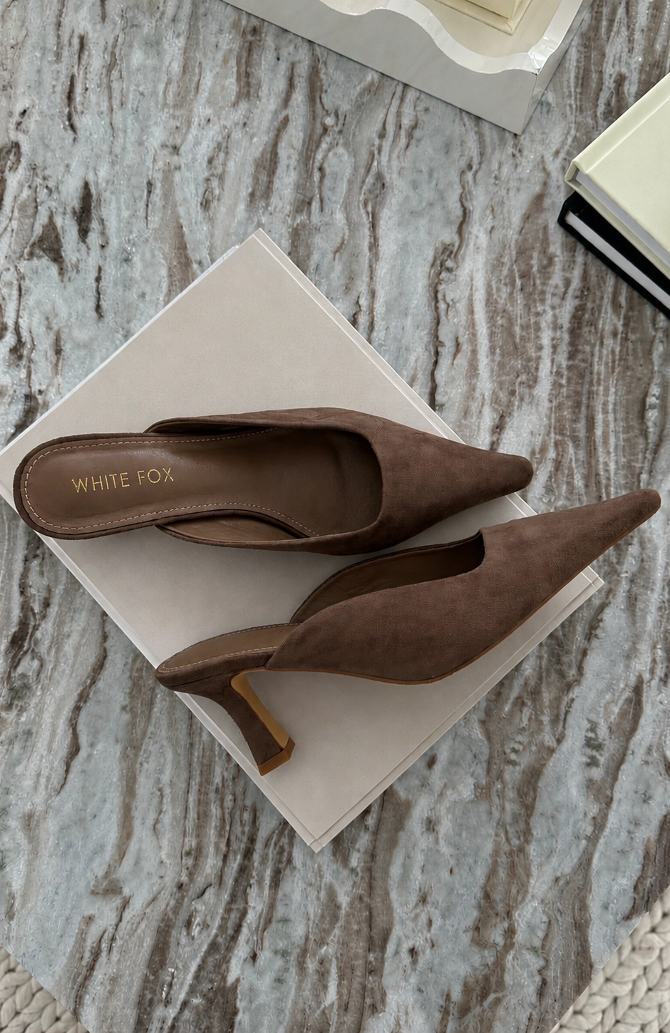 Zubin Mules Mocha Faux Suede